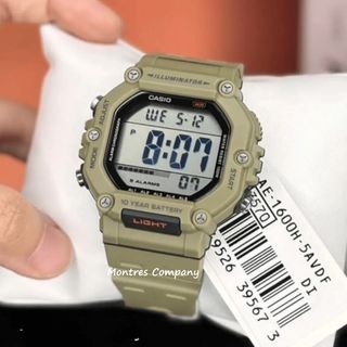 Montres Company 香港註冊公司 (32年老店) 卡西歐 CASIO 超長電池壽命 100米防水 AE1600 AE1600H AE-1600 AE-1600H AE-1600H-5 AE-1600H-5A 運動型設計 大地色 三款色均有現貨64209858690691110