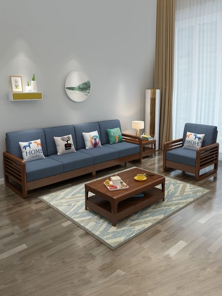 Nordic style Sofa solid wood (Category: Sofas) located in Manila. Submitted by kaden_chicvista (Listing ID 1358070978, Image 2). Description: Nordic Style sofa Made with Solid Thailand Rubber wood Sturdy Base, great craftmanship, adaptable design cushion and pillows are included cushion covers are made of good quality fabric(removable and washable) Sizes: 73cm x 74cm x 86cm 138cm x 74cm x 86cm 203cm x 74cm x 86cm .