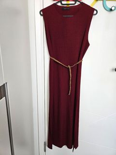台灣PAZZO酒紅色背心長裙 連身裙64246850367617110