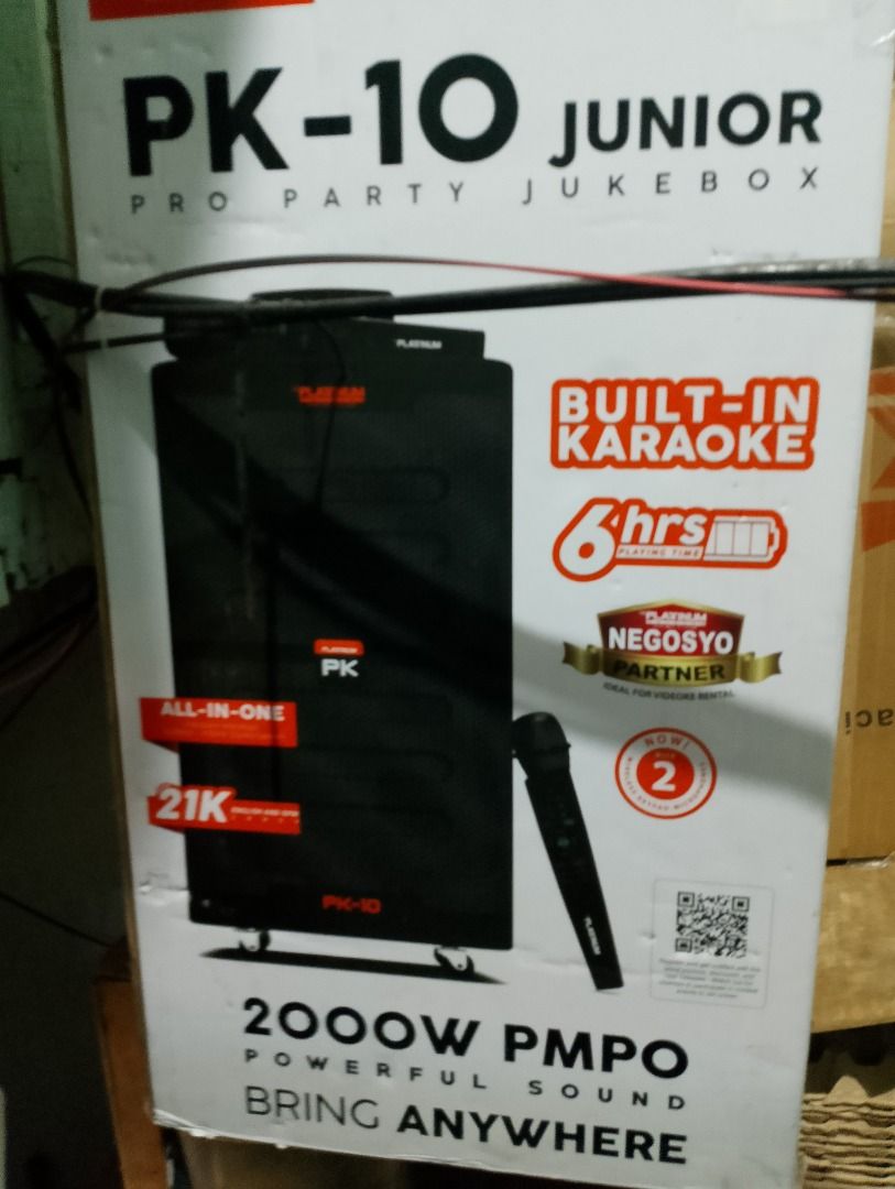 PK-10 jukebox videoke with two microphone 2000 W (Category: Portable Music Players) located in Caloocan City. Submitted by uylawrence83957 (Listing ID 1358040955, Image 1). Description: RUSH!! Kakabili lang last January 2025 RFS lilipat na Ng bahay.