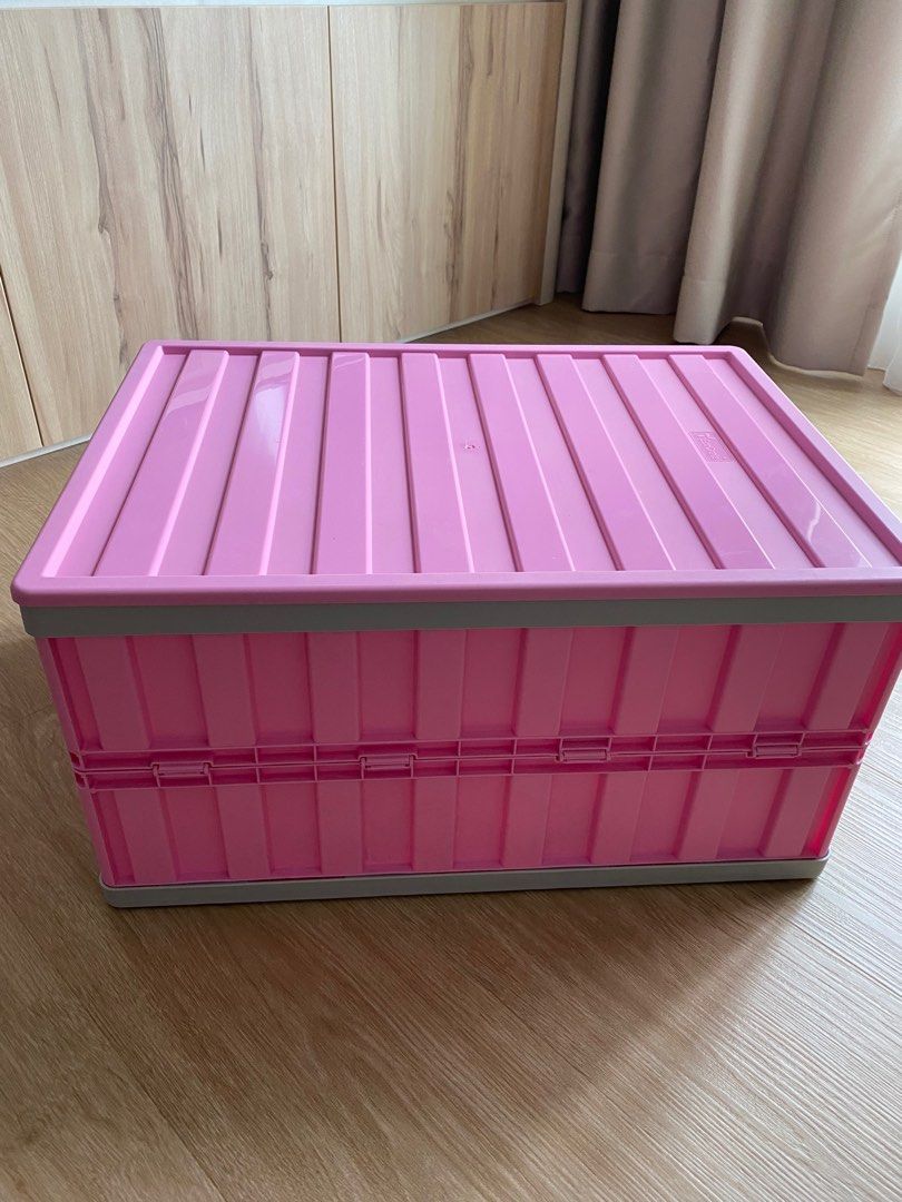 Storage boxes (Category: Storage Boxes & Baskets) located in Singapore. Submitted by happy.heart (Listing ID 1357991124, Image 3). Description: Foldable storage box: Dimensions: L50cm x W36cm x H25m Choice of Colour: Pink and Blue .