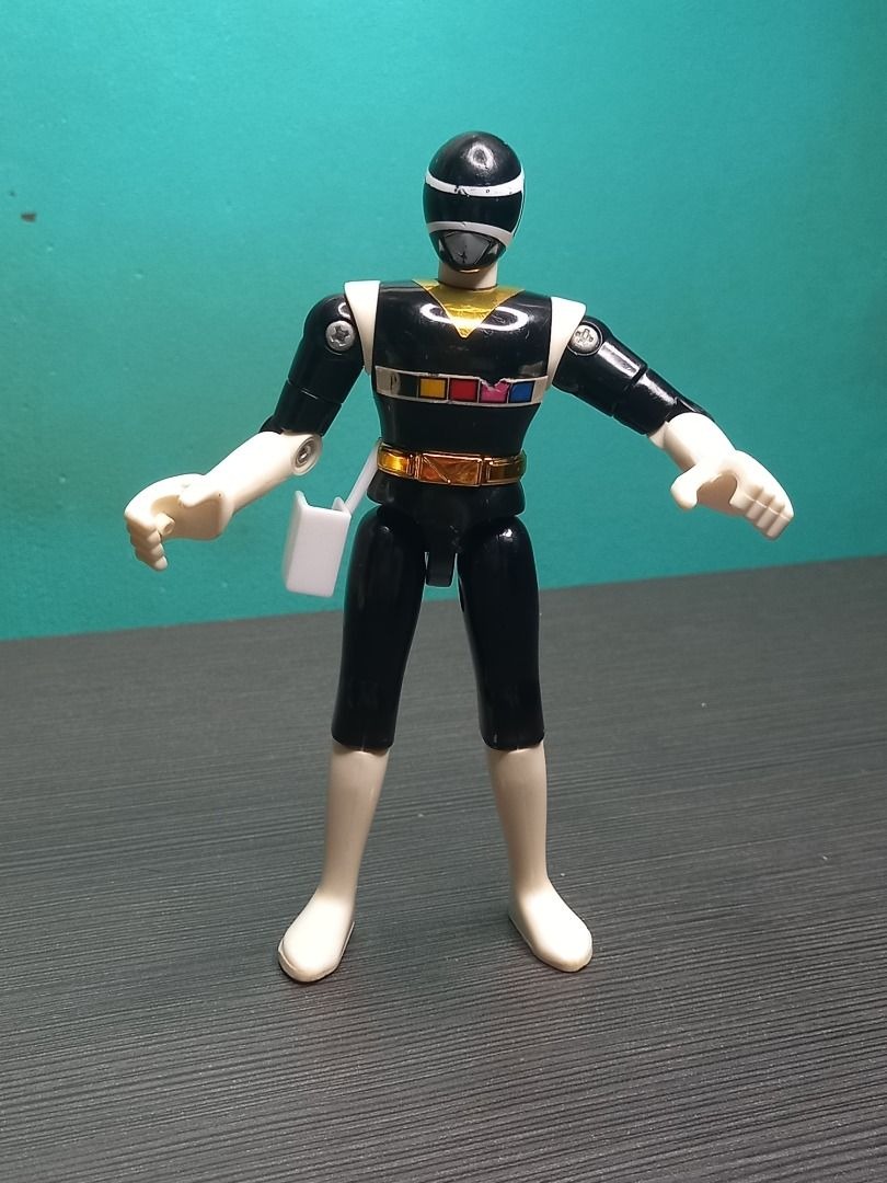 Vintage 1997 Bandai Power Rangers in Space Black Ranger Action Figure 4 ...