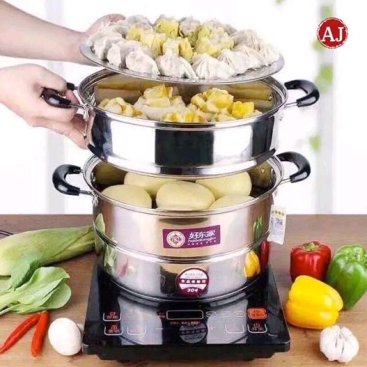 3 layer stainless food steamer (Category: Cookware & Accessories) located in Manila. Submitted by ashleyeshk1320 (Listing ID 1358195970, Image 2). Description: 3 layer stainless food steamer.