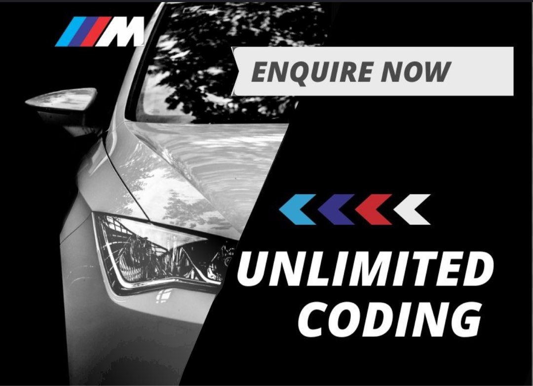 Bmw coding (Category: ECU Tuning & Coding) located in Singapore. Submitted by lllllllllllllll1 (Listing ID 1358255838, Image 1). Description: Over 100 cars coded BMW coding Unlock Hidden Features Popular Coding - Disable Auto Start Stop - Side Mirror Auto Fold When Lock & Unlock Car - DRL Brightness - M Performance Display On I-Drive - Video In Motion - Disable Auto Start/Stop - Climate Control Memory - Climate Control Manual mode - Digital speed