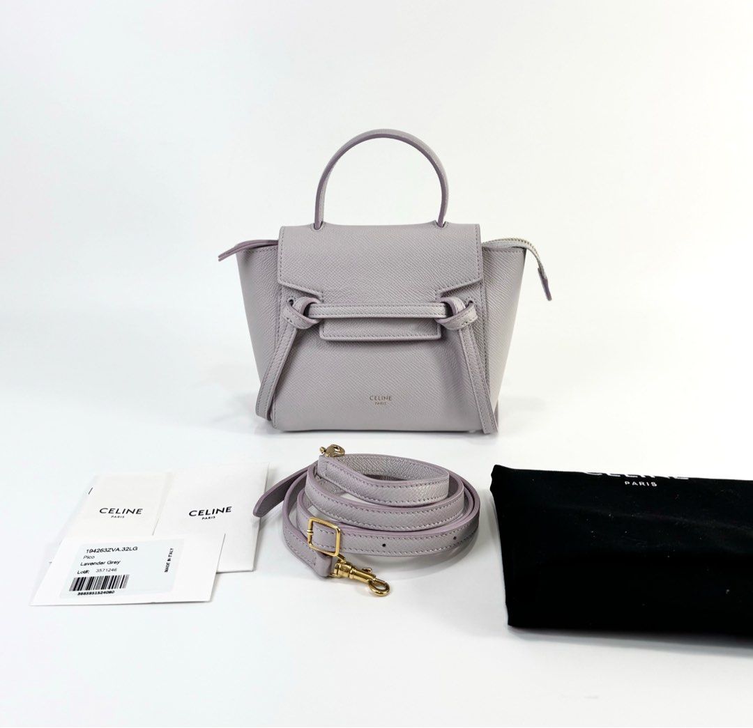 Celine pico (Category: Luxury Bags & Wallets) located in Manila. Submitted by luxuryprelovedbagsby_by_agnes (Listing ID 1358210216, Image 2). Description: No low baller please!! Celine•in•Pico Gray lavender In very good condition 74k only 125k retail price Size: 20*24*9cm; strap: 8/53cm Iphone promax can fit inside 🌸🌸🌸🌸 Accepting credit card payments Safe and contactless payment up to 36 months! Pay conveniently online . We offer you a safe a