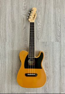Fender Fullerton Telecaster Concert Ukelele in Butterscotch w/ Pick-up and Ritter Gig Bag