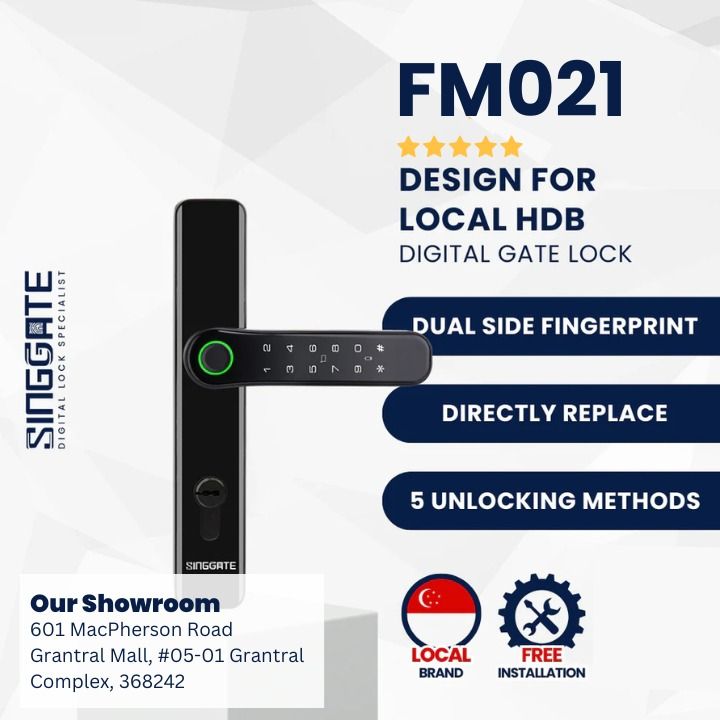 FM021 Metal Gate Digital Lock - Fingerprint, RFID, Wi-Fi Mobile App ...