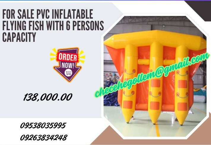 for sale PVC Inflatable Flying Fish with 6 Persons capacity, Everything ...