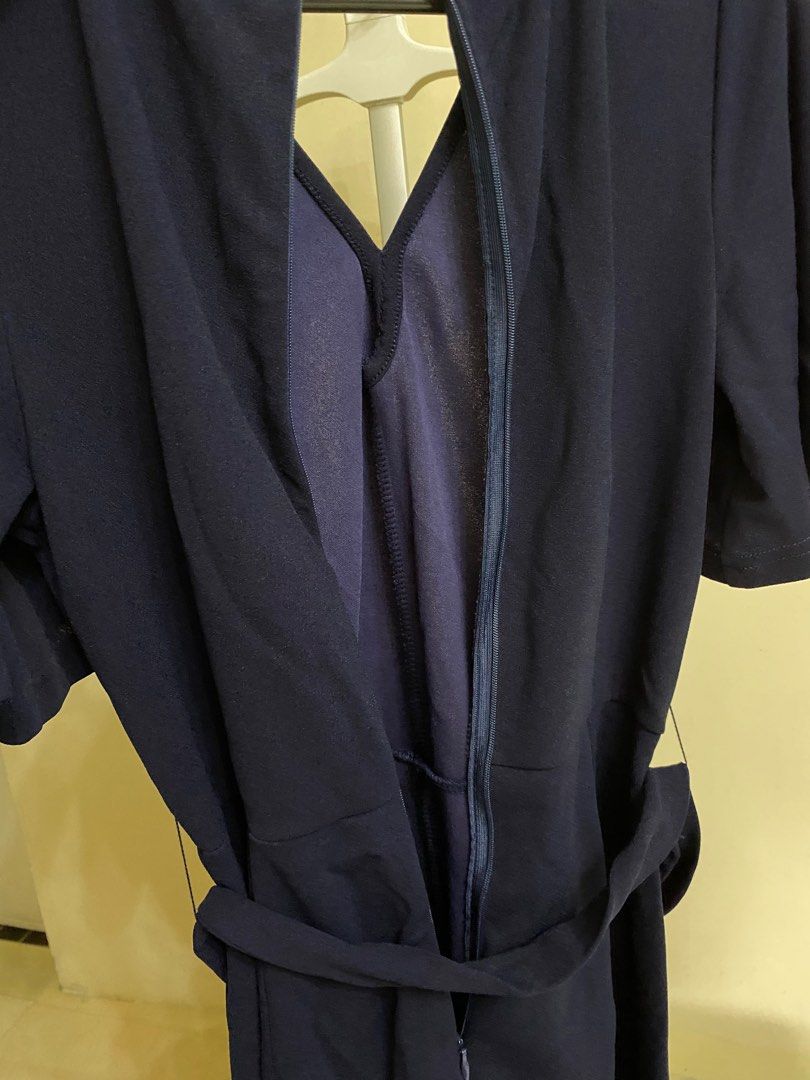 Jumpsuit navy blue (Category: Jumpsuits) located in Iba. Submitted by BitsFind (Listing ID 1357823912, Image 2). Description: Best fit to size small to medium /5”-5”2 height Bought in shein Used once Repriced to dispose on long listed item🙂❤️.