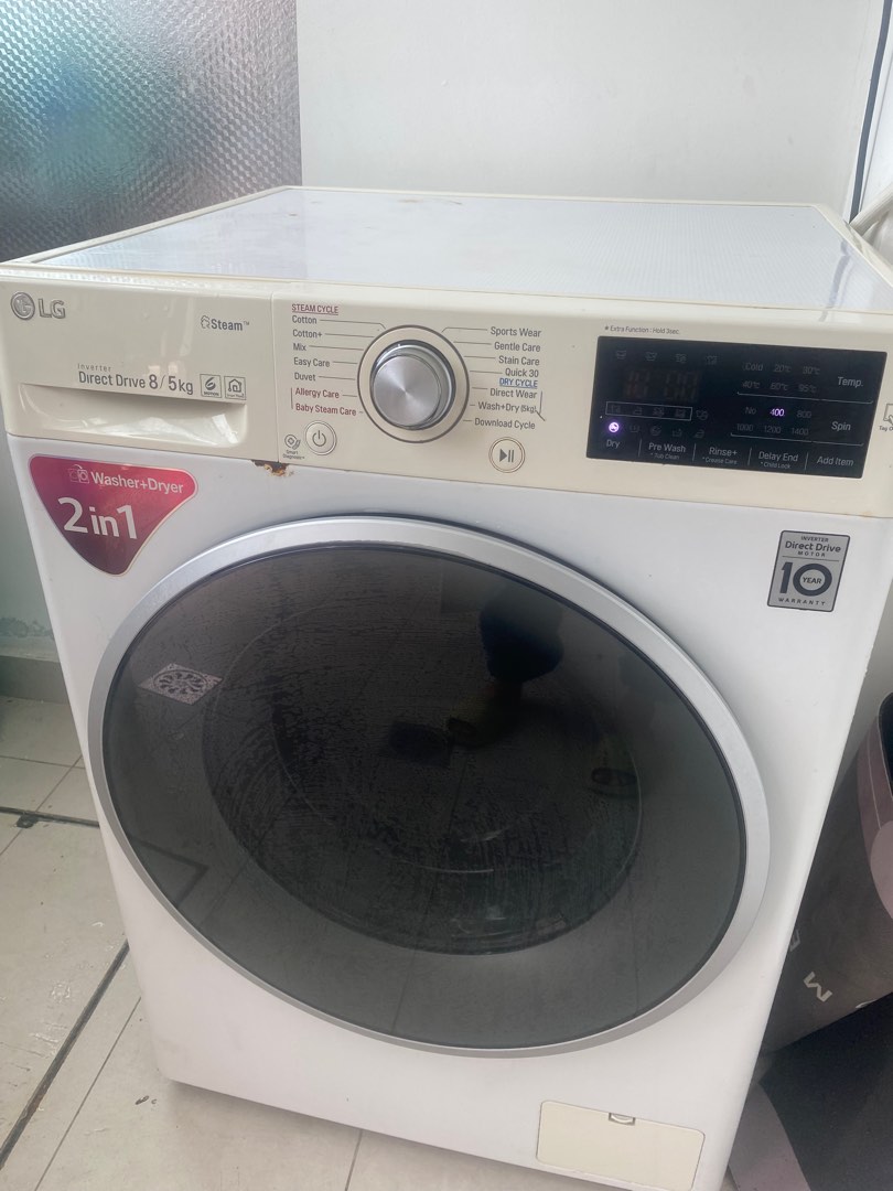 LG 2in1 washer dryer 8kg, TV &amp; Home Appliances, Washing Machines and ...