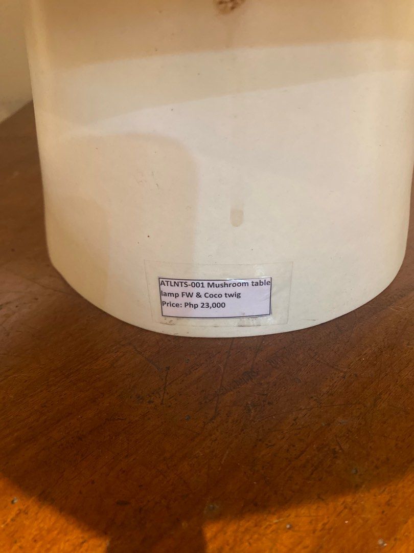 Mushroom Table Lamp (Category: Lighting) located in Makati City. Submitted by chard_susana (Listing ID 1358256830, Image 3). Description: Mushroom table Lamp& Coco twig Very Good ang Beautiful for Dim light Original price 23,000 RFS:Helping Friend Selling for 15,000 only. From Cebu pa po yung Item Galing. May Switch po ito..
