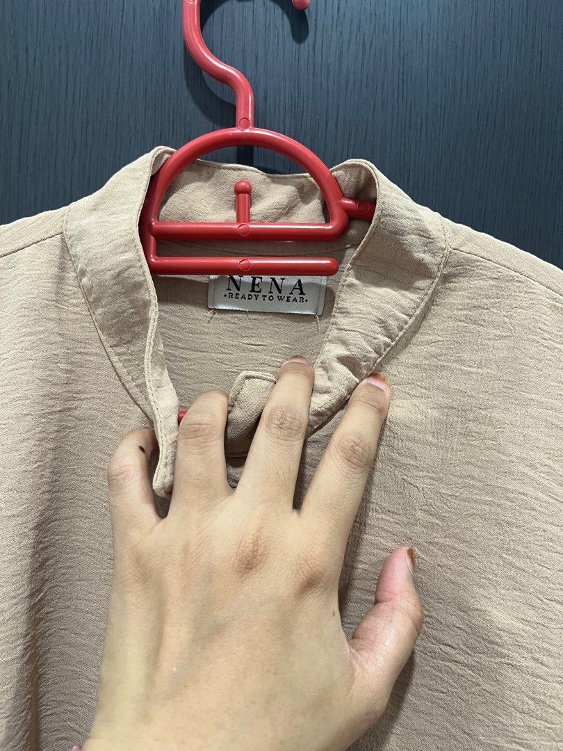 Nena blouse in nude, Women's Fashion, Tops, Blouses on Carousell