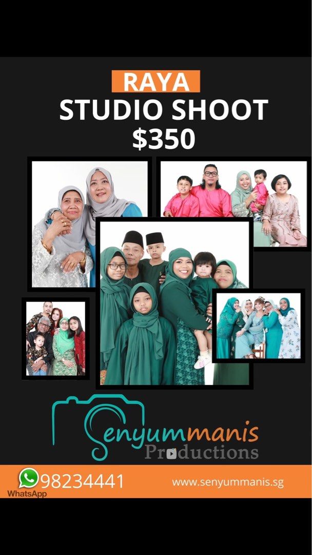 Raya Studio Shoot (Category: Everything Else) located in Singapore. Submitted by hezriz (Listing ID 1358281321, Image 1). Description: Who’s Ready to Slay Their Raya Look? Raya is around the corner! Let’s capture your best festive moments with a stunning photoshoot, whether it’s a family portrait or your OOTD in that perfect outfit! LIMITED SLOTS AVAILABLE! Book now before they’re gone! . Drop in the comments if you’re interested! Tag your Raya s