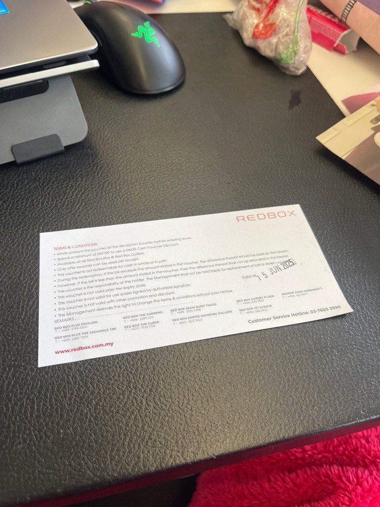 REDBOX RM30 Cash Voucher, Tickets & Vouchers, Vouchers on Carousell