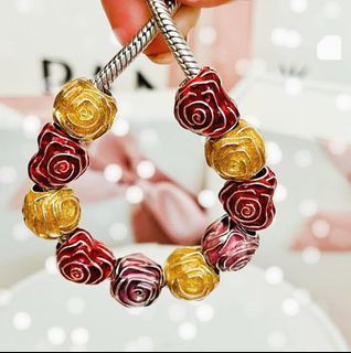 🎀SALE! PANDORA HEART BLOOM AND ROSE FLOWER BLOOM CHARMS 950 EACH