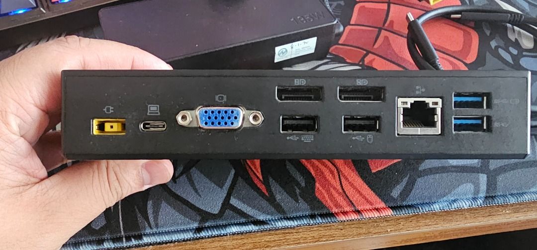 ThinkPad Universal USB-C Dock (Category: Computer Parts) located in Pasay City. Submitted by bs_flatline (Listing ID 1358233129, Image 3). Description: https://pcsupport.lenovo.com/ph/en/accessories/acc100348 Docking Station for Laptops, Smartphones and Mini/Portable PC Dock, Thunderbolt Cable, Charger only. No other cables included.