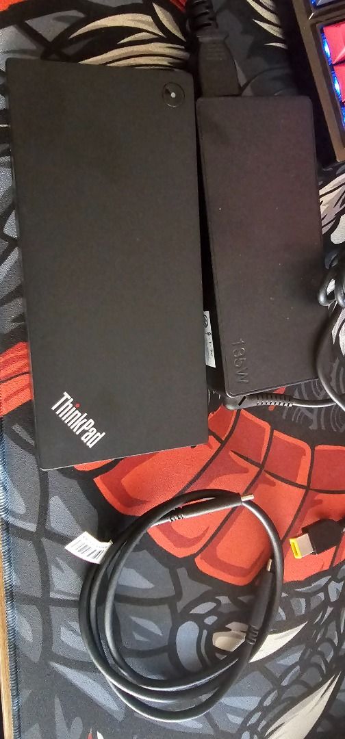 ThinkPad Universal USB-C Dock (Category: Computer Parts) located in Pasay City. Submitted by bs_flatline (Listing ID 1358233129, Image 1). Description: https://pcsupport.lenovo.com/ph/en/accessories/acc100348 Docking Station for Laptops, Smartphones and Mini/Portable PC Dock, Thunderbolt Cable, Charger only. No other cables included.