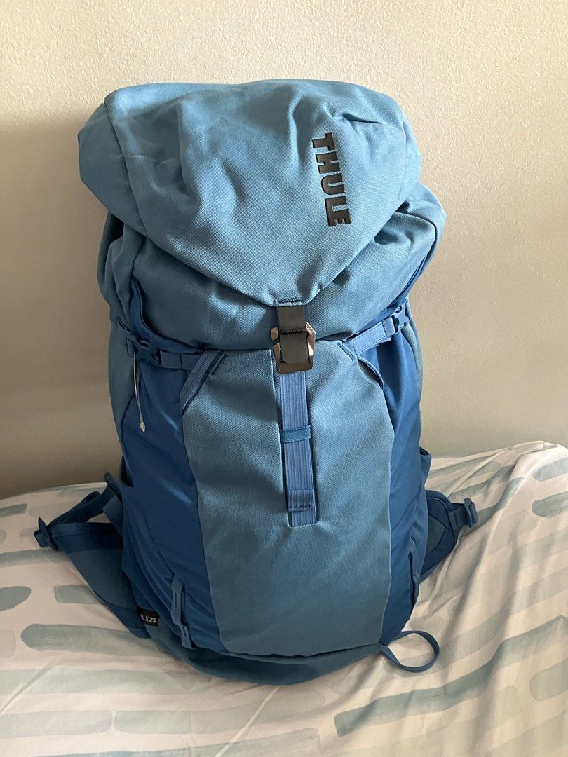 THULE AllTrail X25 (Mykonos Blue) Hiking Backpack (Category: Backpacks) located in Paranaque City. Submitted by d33t00 (Listing ID 1358239828, Image 1). Description: THULE AllTrail X25 (Mykonos Blue) Hiking Backpack Brand New Dimensions (LxWxH): 24 x 26 x 60 cm Weight: 0.93 kg Volume: 25 L Color: Mykonos Blue Material: 50% Recycled Waxed 600D Polyester Canvas; Bluesign Certified 600D Polyester Note: last 2 pics are from the web (for reference) Pr
