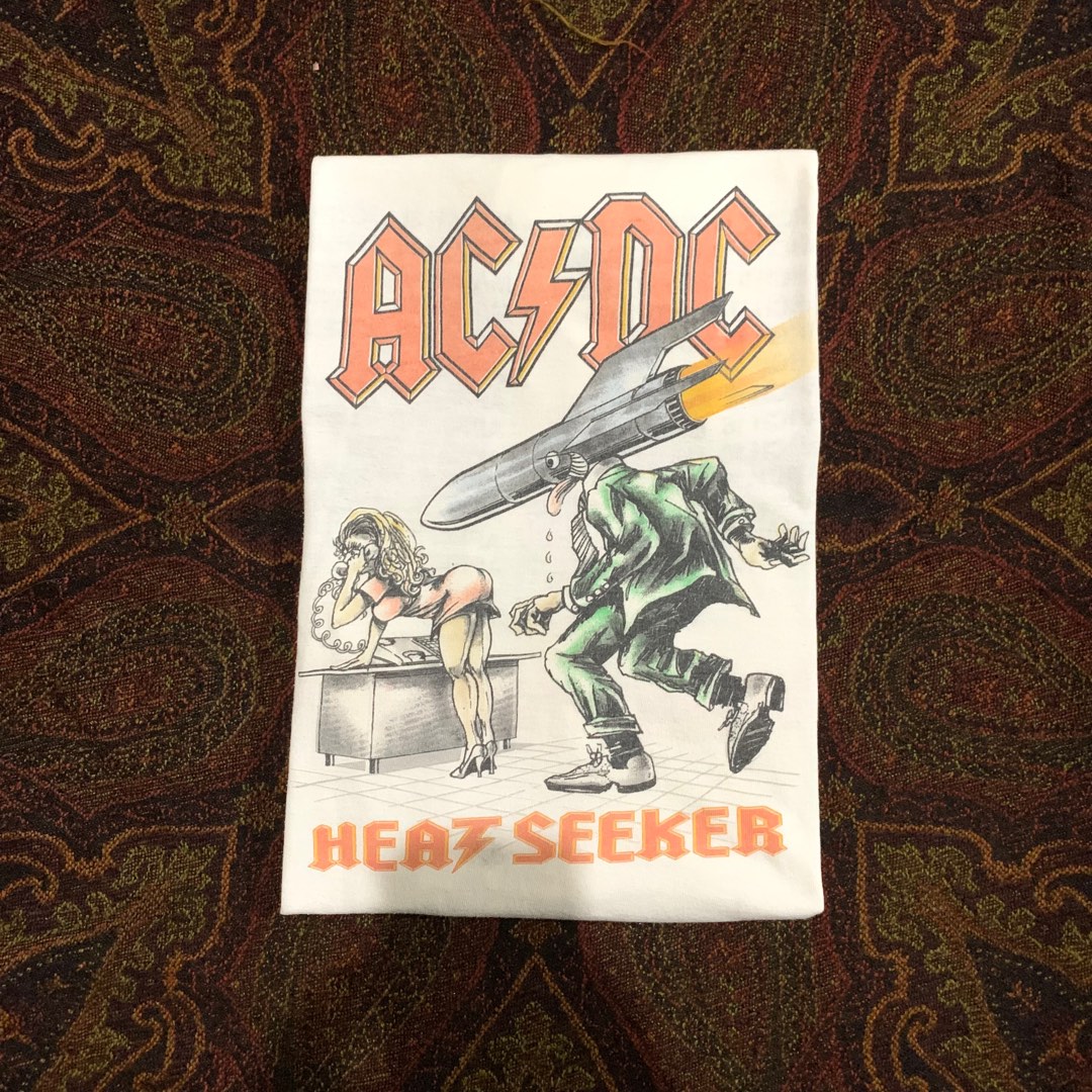 Vintage 1988 AC/DC Heat Seeker World Tour, Men's Fashion, Tops & Sets ...