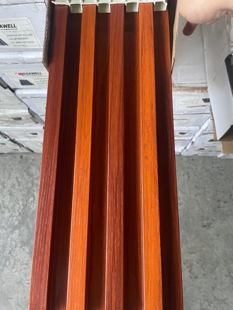 Wall Flutted Panel(INDOOR) (Category: Wall Decor) located in Manila. Submitted by tristanmacascas (Listing ID 1358226599, Image 3). Description: For Sale Updated Stocks on hand WPC(Wall Fluted Panel) INDOOR 10pcs / Box 160 X 22 X 2900 - Four Fluted WPC ₱320 / Per Box (10pcs) 📍3WSM Tile Outlet Salawag Dasma Cavite.