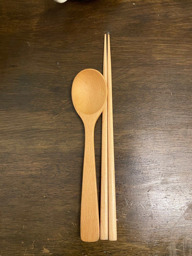 Wood spoon and chopsticks