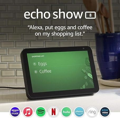 AMAZON ECHO SHOW 8 1ST GEN (Category: Soundbars, Speakers & Amplifiers) located in San Juan City. Submitted by urbangiz_greenhillsmall (Listing ID 1358375024, Image 1). Description: about this item: > Alexa can show you more - With an 8" HD screen and stereo sound, Alexa can help manage your day at a glance. > Connect with video calling and messaging - Call friends and family who have the Alexa app or an Echo device with a screen. Make announceme