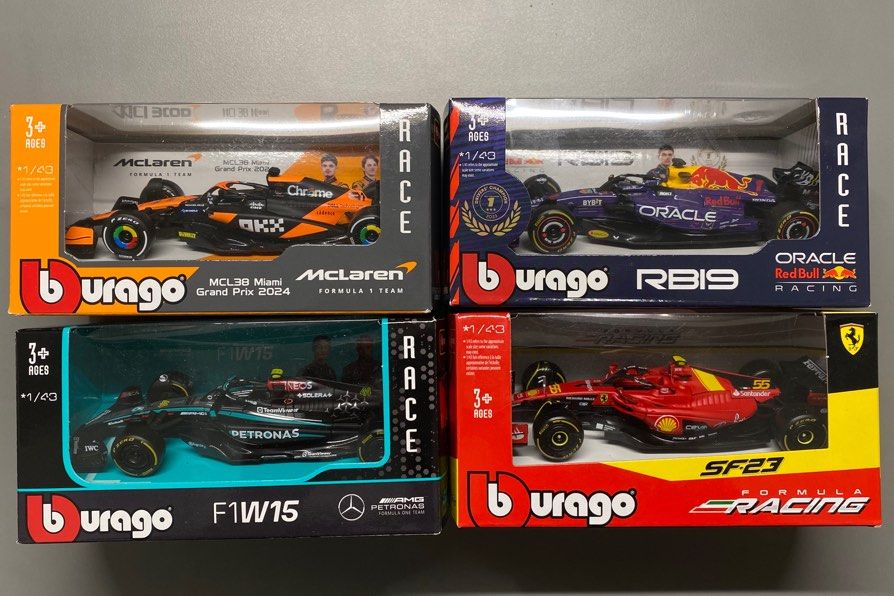 Bburago F1 Cars 2024 / 2023 Lewis hamilton Oscar Piastri Max Verstappen Carlos Sainz Special