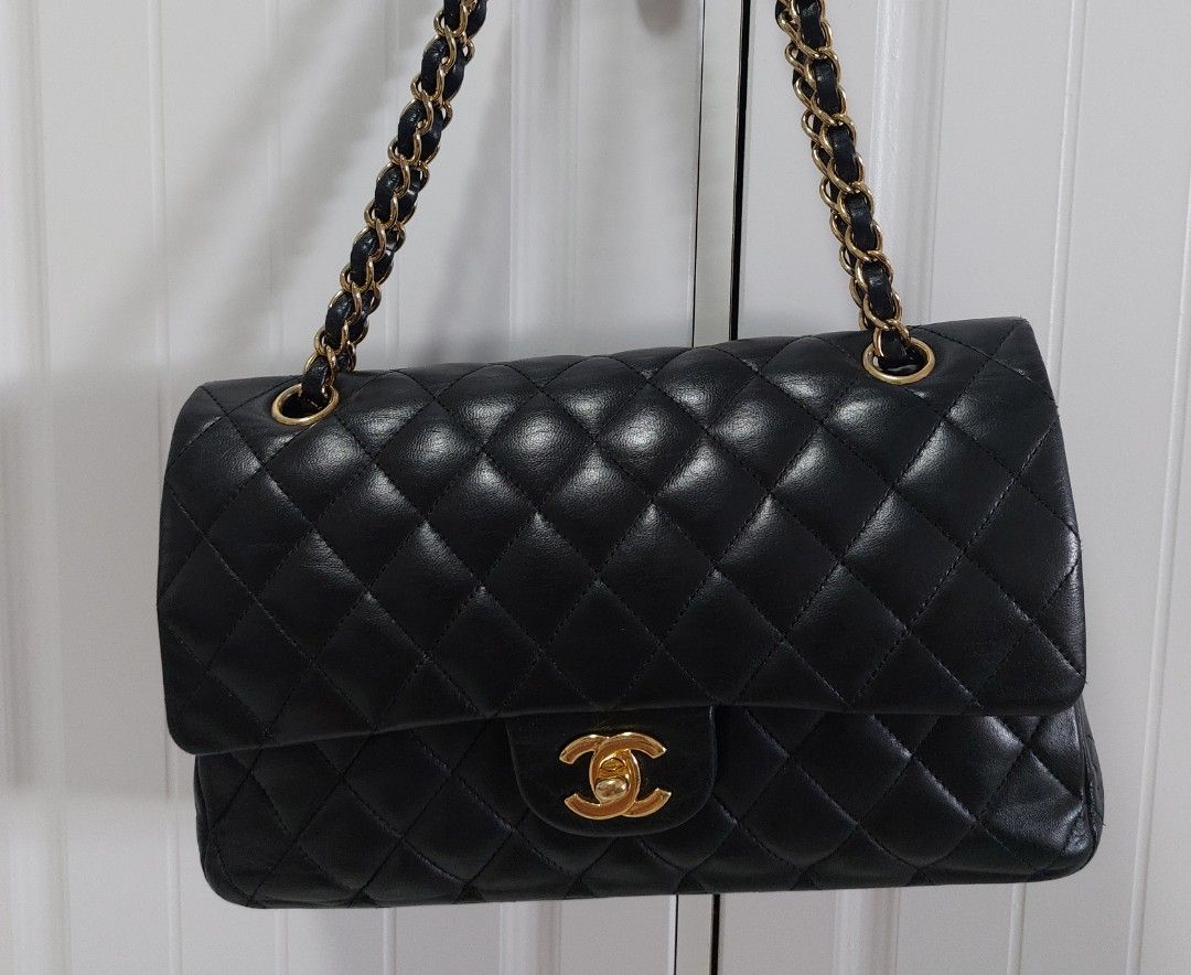 Chanel classic flap (Category: Bags & Wallets) located in Singapore. Submitted by shoppieq (Listing ID 1358393326, Image 2). Description: ** FIRE SALES *** Chanel classic double flap medium lamb skin, 24k GHW 13 series Entry level to own your 1st authentic CF at a steal Original dustbag, Box, and entrupy cert included fussy buyer and lower baller pls stay clear 🚫.