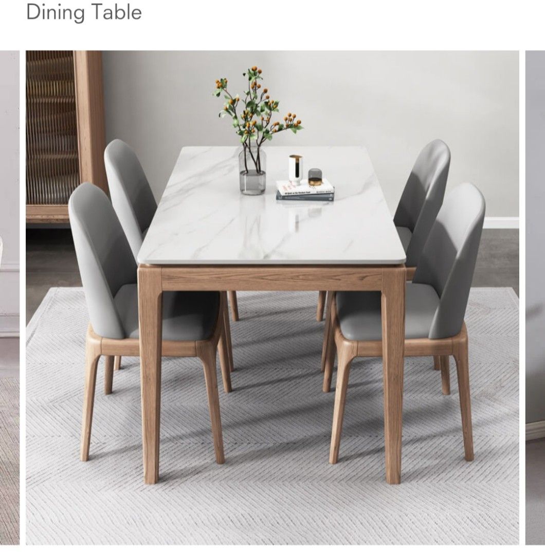 Dining Table Set (Category: Tables & Sets) located in Singapore. Submitted by poofairy (Listing ID 1358398918, Image 1). Description: marble top dining table. comes with a bench and chairs. all for $180 please arrange for self collection. can only collect in 1st week of July 2025.