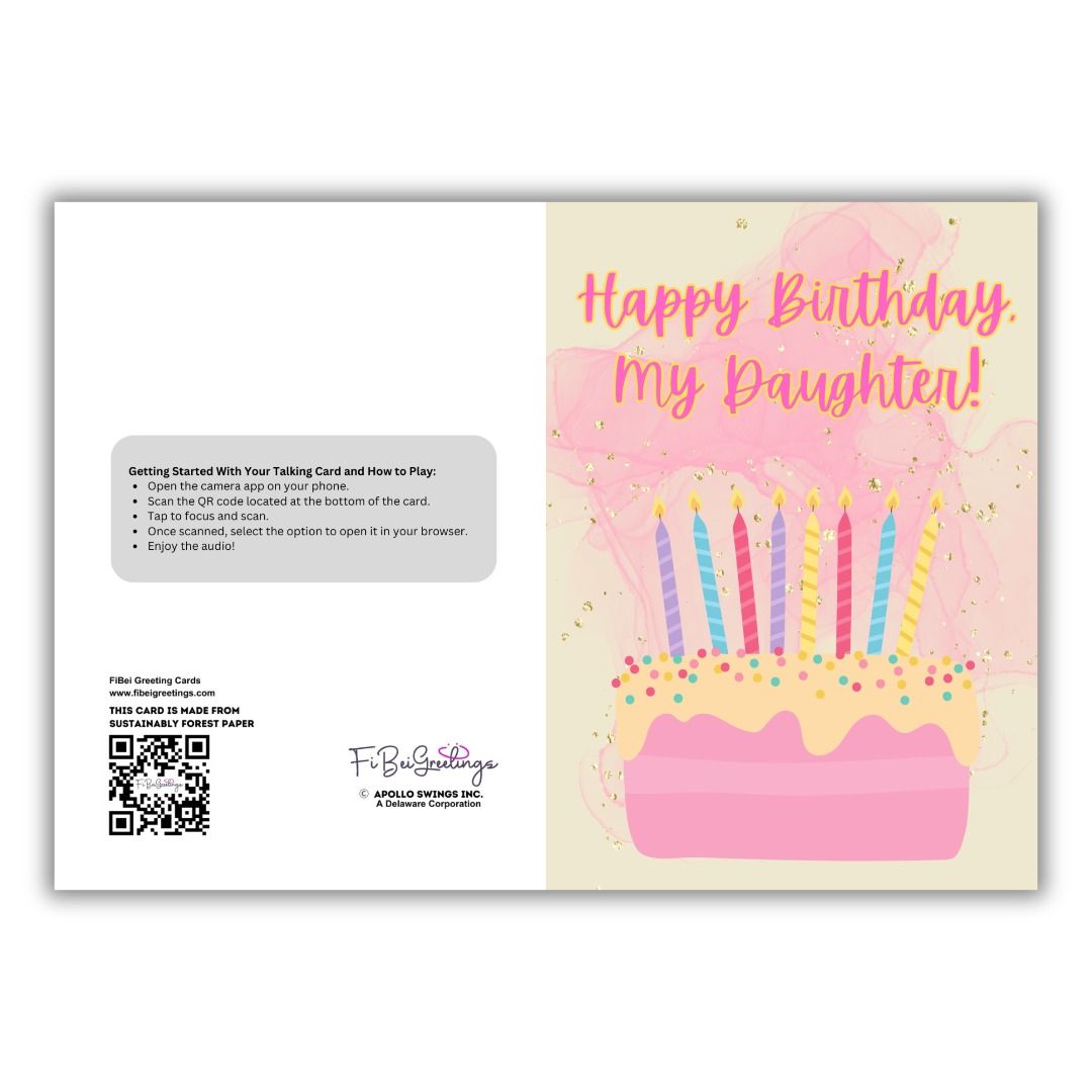 FiBei Greetings Birthday Make A Wish Poetry Talking Card - *Scan the ...