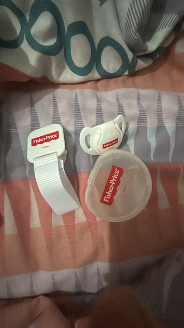 Fisher Price Pacifier (Category: Soothers & Pacifiers) located in Bacoor. Submitted by damnfetch (Listing ID 1358510016, Image 2). Description: Washed but not used MOP: GCash MOD: Lalamove or J&T 📍Bacoor, Cavite.
