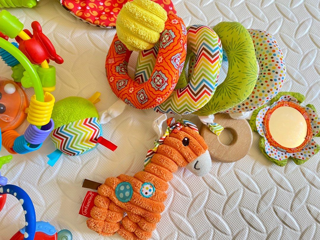 Infant Toys (sold as set) (Category: Infant Playtime) located in Las Pinas. Submitted by squishy.dango (Listing ID 1358427071, Image 2). Description: Playgro musical pull string tiger Playgro play and learn ball Infantino spiral activity toy Munchkin twisty figure 8 teether Nuby keys teether ‼️Last price posted. No more haggling please. .