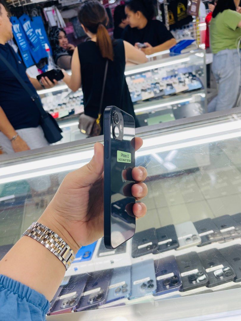 Iphone 12 64gb 90% batt Smartlocked NTC (Category: iPhone 12 Series) located in San Juan City. Submitted by javedsgadgetshop (Listing ID 1358472482, Image 2). Description: INSTALLMENT OPTIONS : SPAY LATER / GGIVES / CREDIT CARD! WE BUY AND SELL SO PWEDE MAGBINTA OR SWAP ! Quick Specs : Iphone 12 •64gb •NTC Variant •90% batt health •Smartlocked •95% Smoothness •No hidden issue | No Repaired •100% Authentic | Not Refurbished •w/ OEM Charger & store