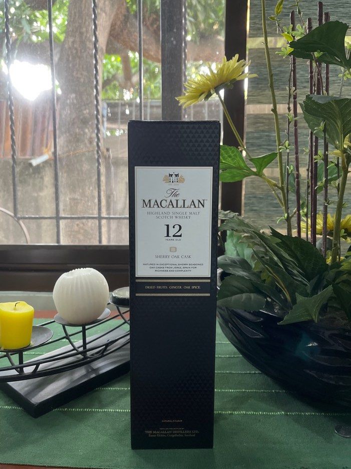 Macallan Highland single malt scotch whiskey (Category: Beverages) located in Manila. Submitted by Alliahmaeee (Listing ID 1358343314, Image 1). Description: Never opened bottle of whiskey 12 years Rfs: given as a gift but i dont drink .