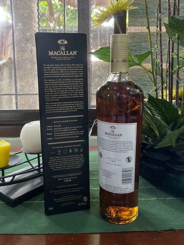 Macallan Highland single malt scotch whiskey (Category: Beverages) located in Manila. Submitted by Alliahmaeee (Listing ID 1358343314, Image 3). Description: Never opened bottle of whiskey 12 years Rfs: given as a gift but i dont drink .