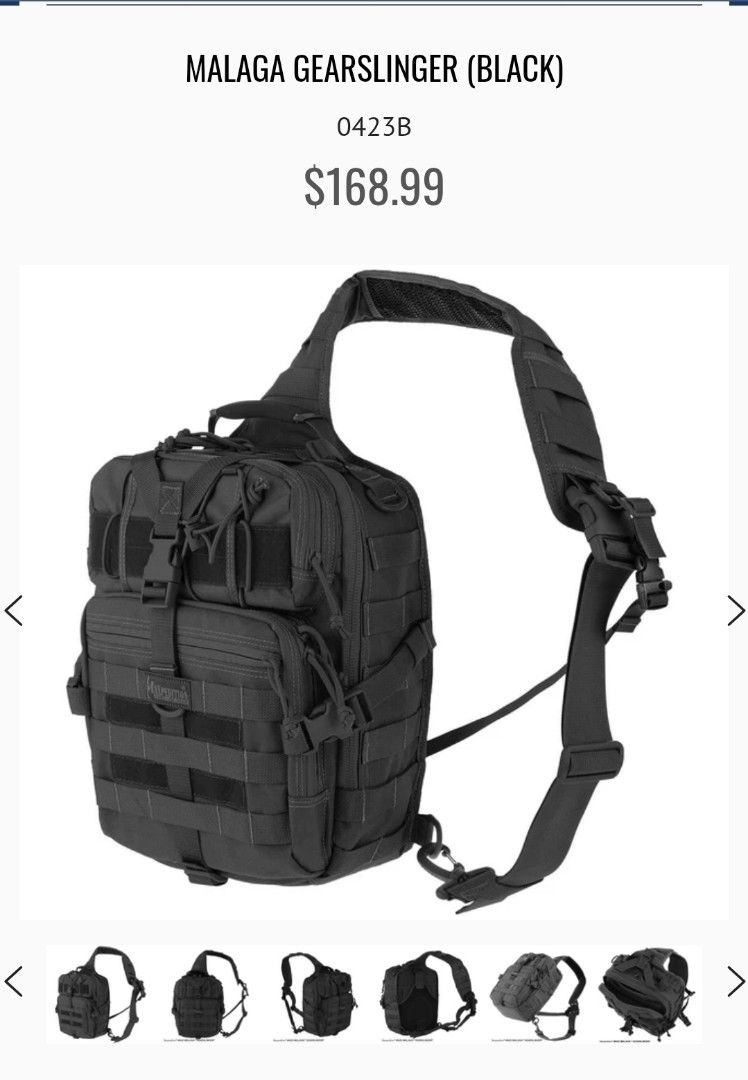 Maxpedition Malaga (Category: Backpacks) located in Singapore. Submitted by ekim_curios (Listing ID 1358399708, Image 1). Description: https://www.maxpedition.com/products/malaga-gearslinger brand new.
