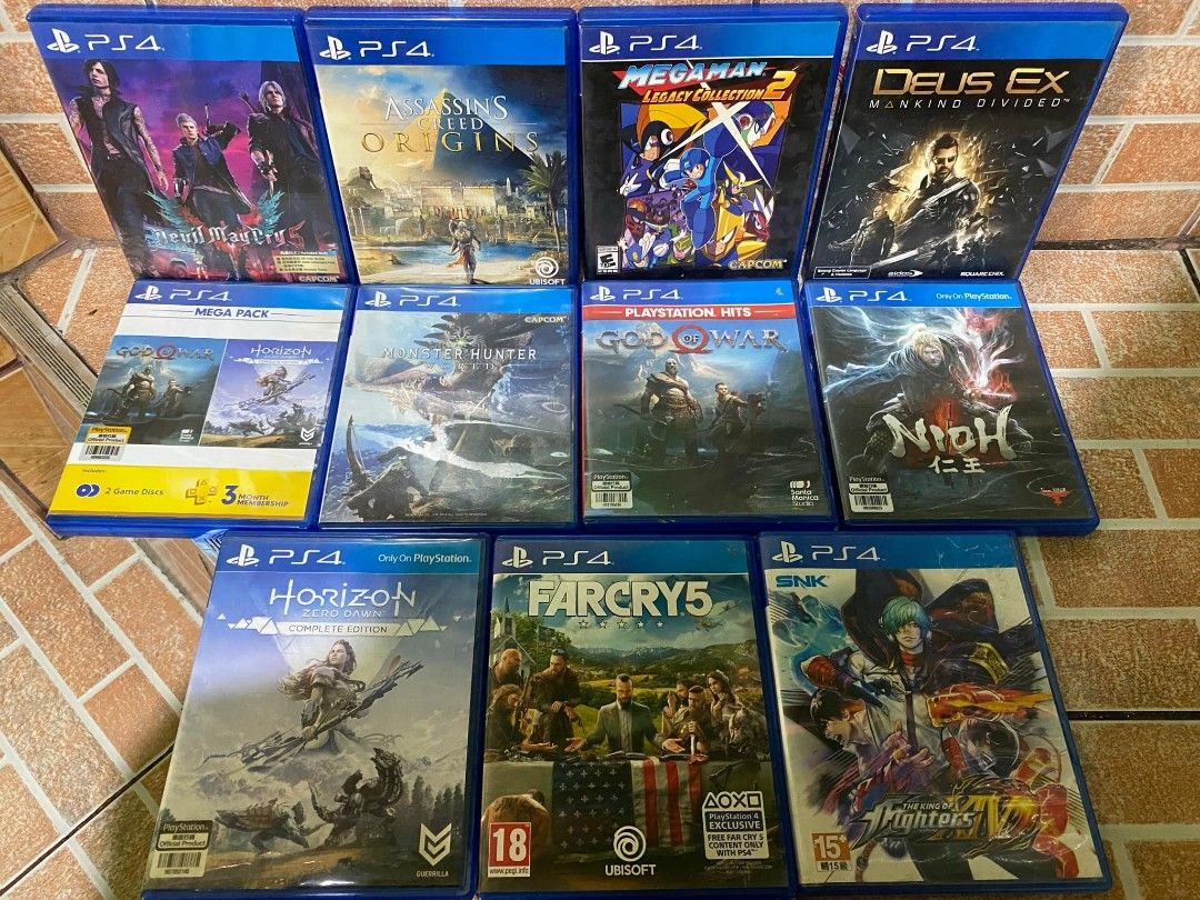 ps4 games (Category: PlayStation) located in Caloocan City. Submitted by jbfuenzalida27 (Listing ID 1358341791, Image 1). Description: ps4 games All tested Megaman collection-500 Farcry 5- 500 Nioh-500 God of war-500 Monster hunter world-450 Horizon complete edition- 450 Assassin's Creed origin-500 God of war & Horizon (2 Disc)- 700 Deux ex mankind divided-450 Devil may cry 5- 600 The king of fighters XlV-700 Meetup: c3 caloocan or pick up.