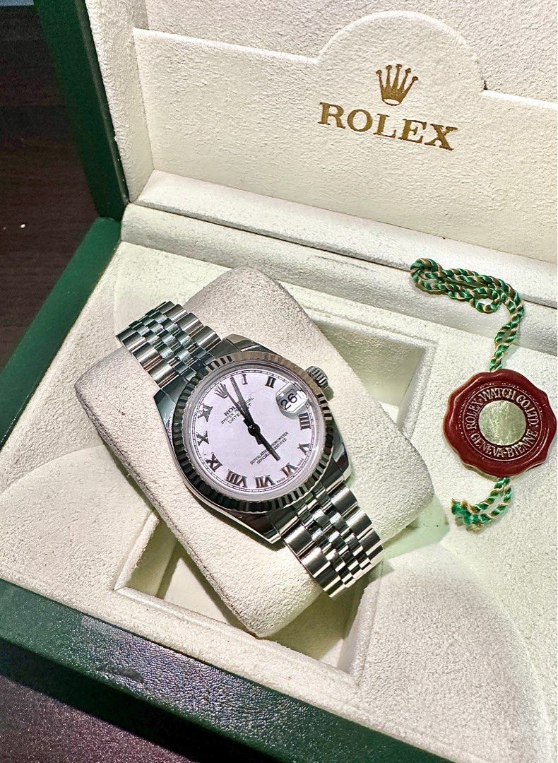 Rolex Datejust 31 White Roman Dial Ref. 178274 (Category: Luxury Watches) located in San Juan City. Submitted by artfilmore (Listing ID 1358482484, Image 3). Description: For Sale ‼️ Rolex Datejust 31 White Roman Dial Ref. 178274 - 9.5/10 Mint Condition - Random Serial 2012-2019 - With box and watch - With Authentication receipt Price: P465,000 Meetups in San Juan City by appointment PM for inquiries 📩.
