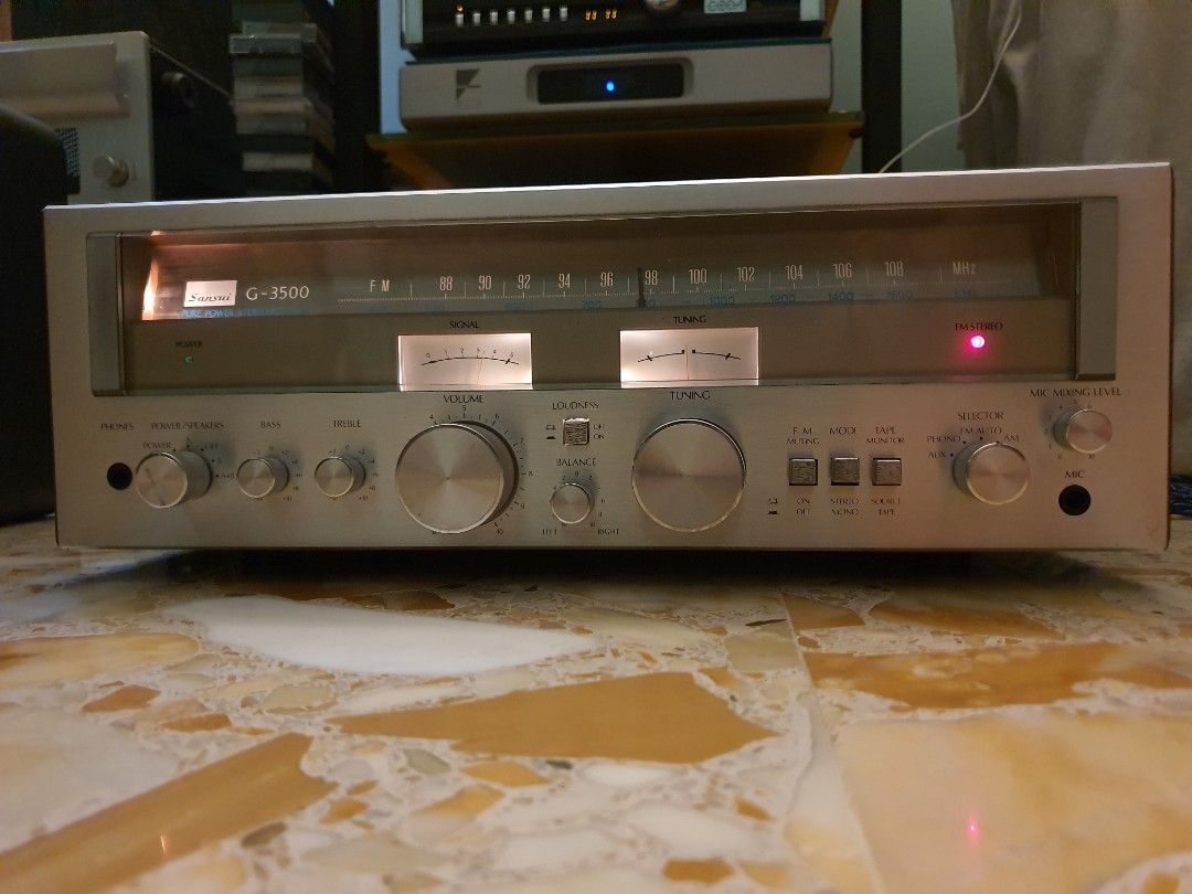 Sansui G3500 Reciever Amplifier (Category: Soundbars, Speakers & Amplifiers) located in Singapore. Submitted by roy.wei.75 (Listing ID 1358342863, Image 1). Description: Item in working conditions. Physical conditions as per attached photos. A short functionality test upon collection of item to avoid any misunderstanding after sale..