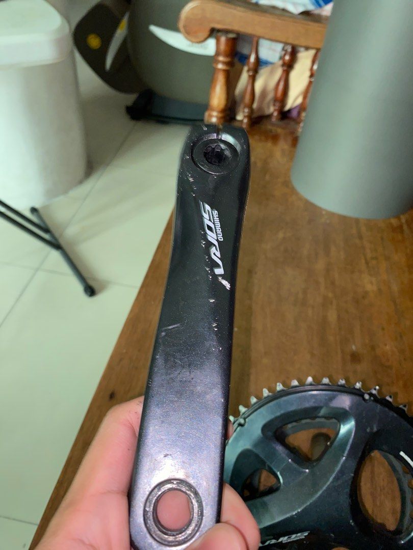 SHIMANO SORA CRANKSET (Category: Bicycles) located in Quezon City. Submitted by krystorei (Listing ID 1358348206, Image 3). Description: scratches .