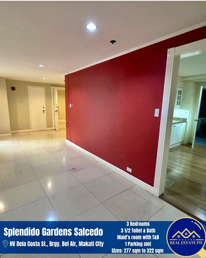 Splendido Gardens Salcedo (Category: Apartments & Condos) located in Makati City. Submitted by onlinerealestateph (Listing ID 1358407487, Image 3). Description: Direct clients only For Lease: Splendido Gardens Salcedo H.V. Dela Costa St. Salcedo Village, Brgy. Bel-Air, Makati City. Residential condominium unit Huge 3 bedroom units Sizes: 276 sqm to 322 sqm Fully furnished 1 Parking slot VAT and association dues included Pet friendly Highly secure