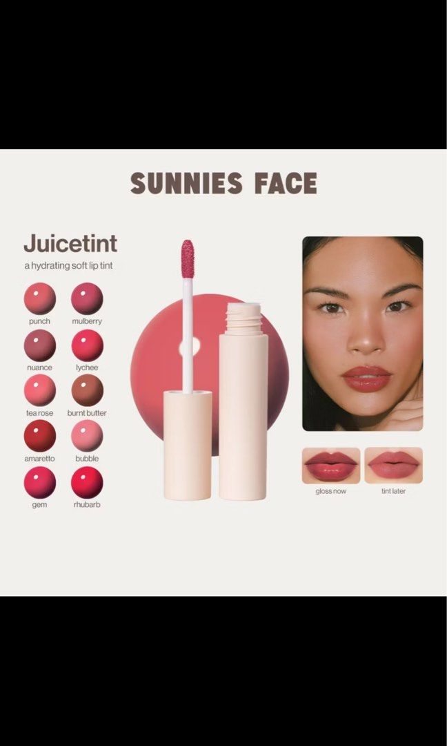 SEALED Sunnies Face Juicetint GEM (Category: Makeup) located in Pasig City. Submitted by declutterbyjade (Listing ID 1358431484, Image 1). Description: RFS: Accidentally checked out two 😭 Item is sealed and brand new. Original Price: 495 Negotiable if bought with other sunnies product.