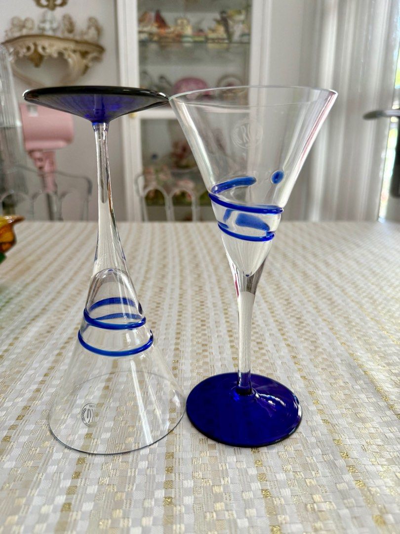 Wine glasses (Category: Other Kitchenware & Tableware) located in Mandaluyong City. Submitted by daisys.collection (Listing ID 1358440044, Image 2). Description: RG handmade Edel wine glasses sold in pairs in a box. Height = 7.4 in/ 18.6 cm Diameter= 3.2 in/ 8.5 cm 11 pairs available .