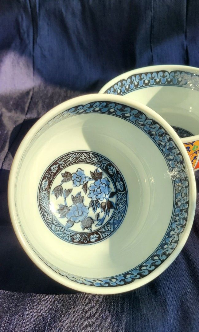 日本製】 有田焼吾山窯金彩古伊万里中鉢2客染付色絵, 傢俬&家居 日本製】 有田焼吾山窯金彩古伊万里中鉢2客染付色絵, 傢俬&家居