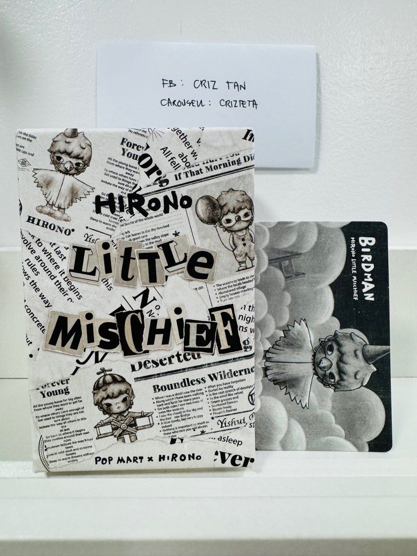 Hirono Little Mischief - Birdman (Category: Designer & Blind Box Toys) located in Marilao. Submitted by crizteta (Listing ID 1358677825, Image 1). Description: Birdman - Hirono Little Mischief Series Sealed foil, open bottom box With card 📍Marilao, Bulacan ✅ Lalamove, J&T or Meet up at SM Marilao ✅ Gcash / BPI.