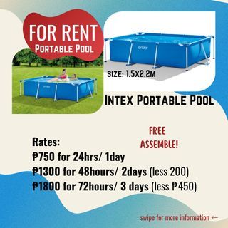 Intext Pool for Rent  ₱750 for 24hours swimming