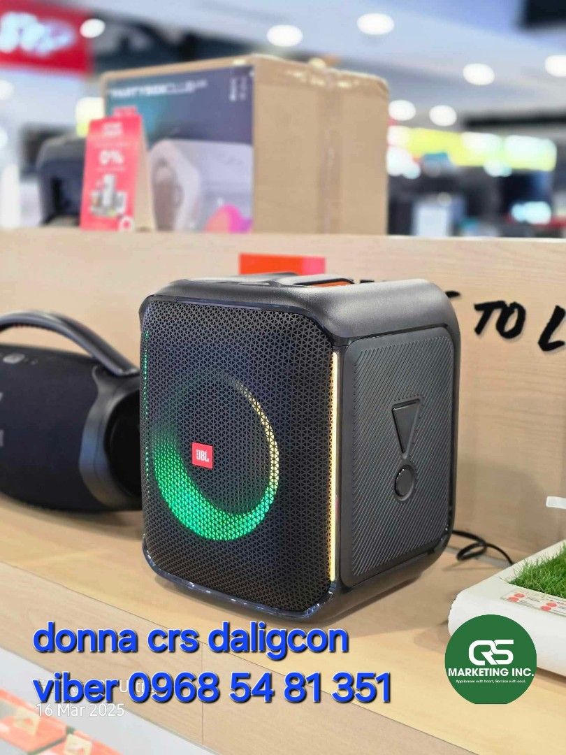Jbl speaker and soundbar (Category: Soundbars, Speakers & Amplifiers) located in Manila. Submitted by donnasagao03665 (Listing ID 1358660187, Image 2). Description: ❄️ LIST OF JBL SPEAKERS JBL 710 ( JBL PARTYBOX ) JBL 320 , JBl 120 , JBL 1000 , JBL ULTIMATE JBL OTG ❄️ PARTYBOX CLUB 120 - 18,200 PARTYBOX STAGE 320 - 27,300 PARTYBOX 1000 - 44,800 PARTYBOX ULTIMATE - 66,300 JBL 710 - 34,700 Encore - 18,000 Encore Essential - 13,100 PARTYBOX OTG Esse
