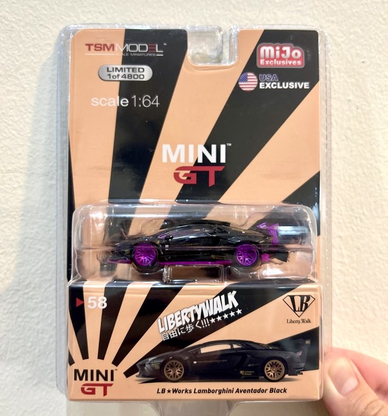 Mini GT Lamborghini LBWK LB Works Lamborghini Aventador #58 Black and ...