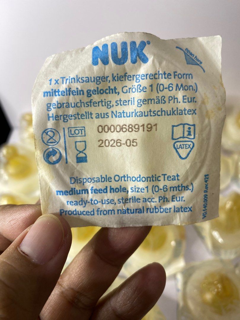 Nuk disposable teat / 2026 exp. (Category: Soothers & Pacifiers) located in Manila. Submitted by imperialfeline (Listing ID 1358621853, Image 1). Description: From hk box.
