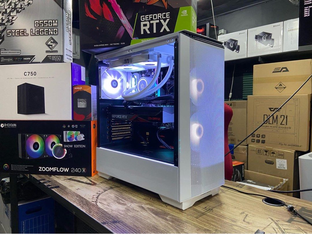 AMD Ryzen 5 5600x PC Build + RTX 3070ti (Category: Desktops) located in Quezon City. Submitted by atanashii (Listing ID 1358692471, Image 1). Description: PC Build (Ryzen 5 5600x & GTX 3070ti) - had it built around april 2021 (almost 5 yrs this year) - lady owned - lightly used; only used it for online class, work, and very very minimal gaming, no internal damages whatsoever - 95% smooth; haven’t removed plastic cover on the glass - pls find the 